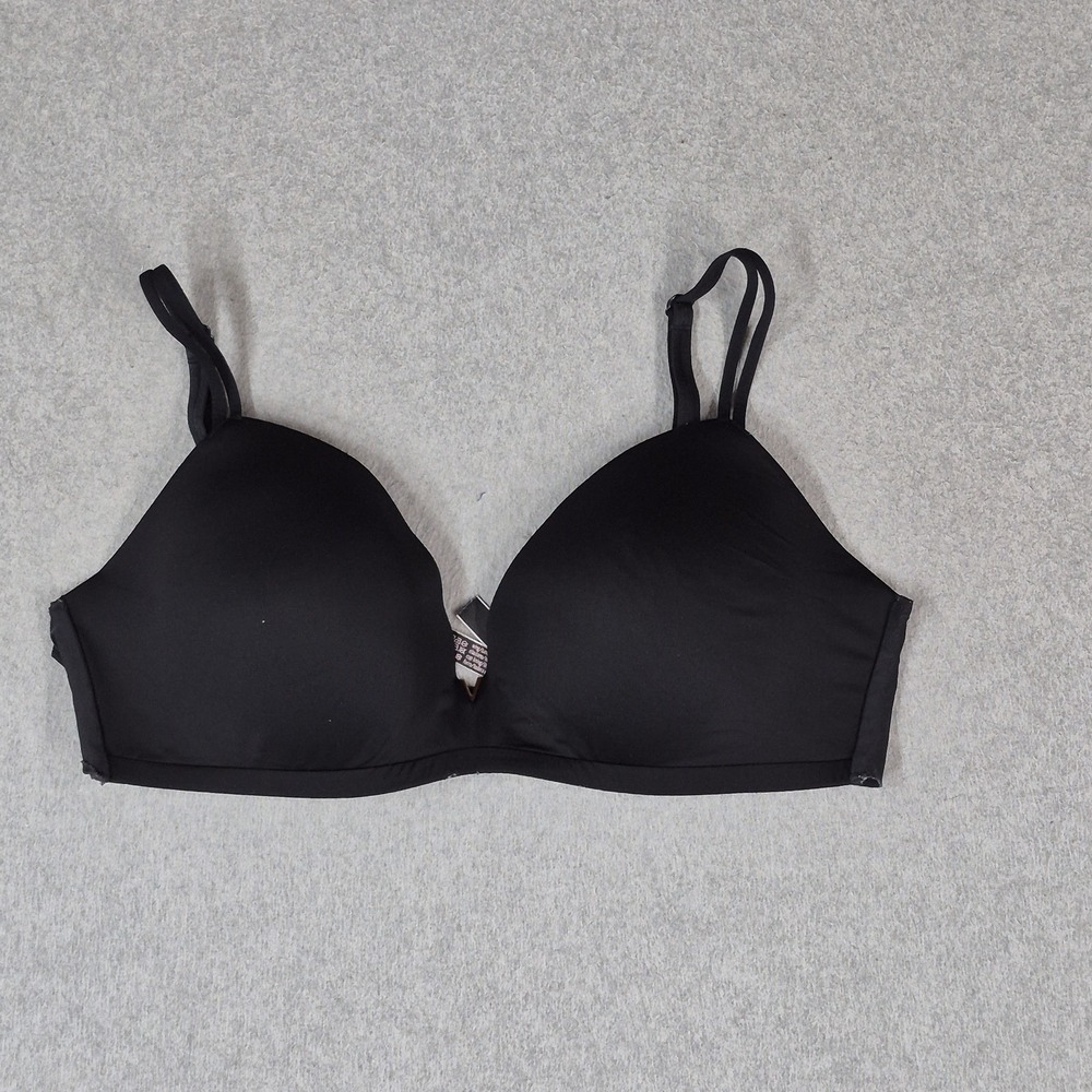 Victoria's Secret Women Bra 36D Black Wireless Metal V Accent Strap
